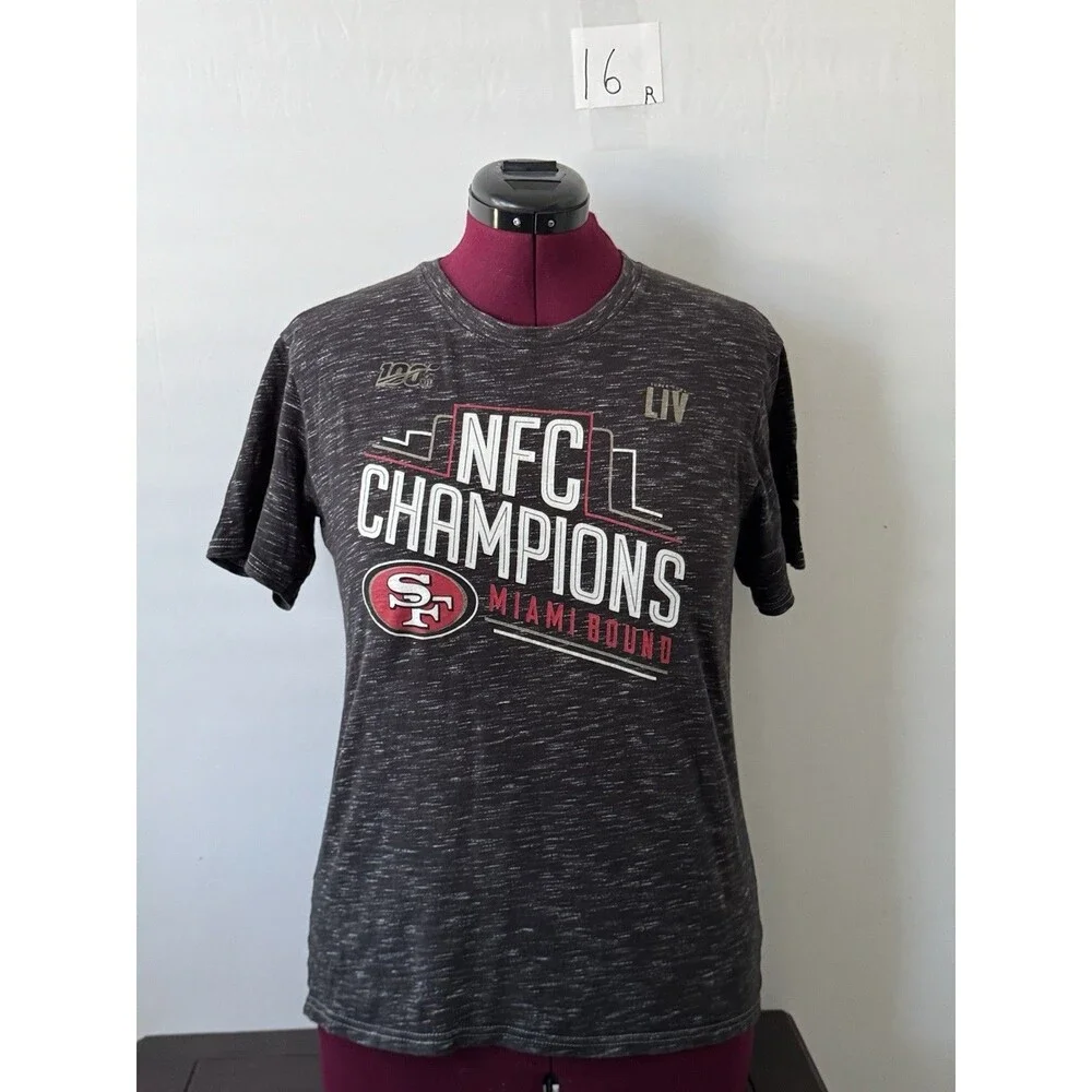 SF 49ers 2020 NFC Champions Super Bowl LIV T-Shirt Youth XL Gray Fanatics
